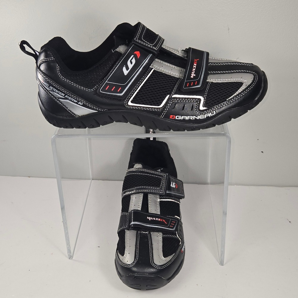 Louis Garneau Multi RX Cycling Shoes Black Silver MTB SPD Mens Size 42 EU 9 US